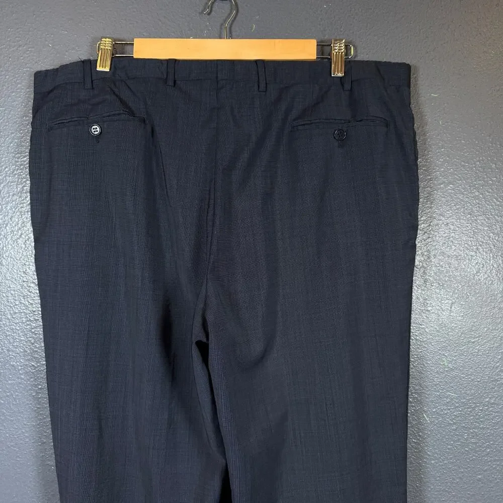 Canali eu58(39x29) men’s blue casual pants pantaloon 100% wool travel